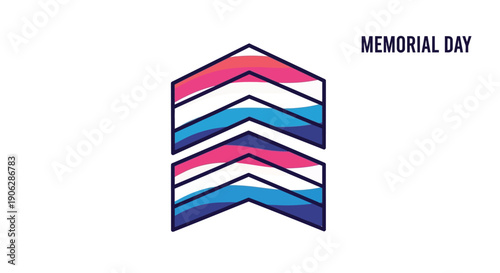 Abstract patriotic chevron design for Memorial Day celebration honoring military service