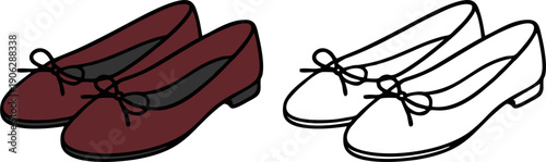 Burgundy Casual Women Ballet Flats