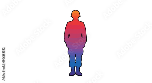 Colorful soldier silhouette vector graphic representing military service and national pride and