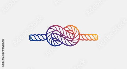 Stylized graphic of a rope knot with a vibrant gradient color transition representing unity and