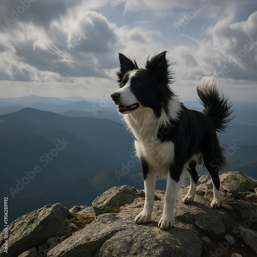 border collie in the mountains