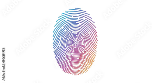 Vibrant gradient fingerprint icon representing digital identity and biometric security solutions