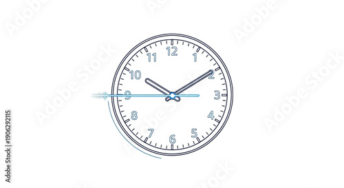 Abstract illustration of a minimalist clock face with a sound wave symbolizing precise time