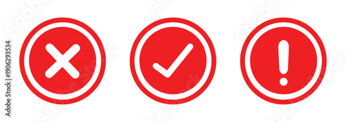Transparent PNG available
Green check mark and red cross symbols for yes no correct incorrect choices approval rejection vector