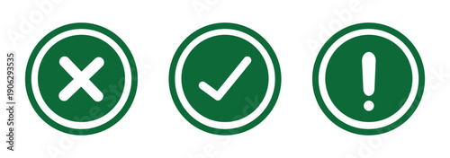 Transparent PNG available
Green check mark and red cross symbols for yes no correct incorrect choices approval rejection vector