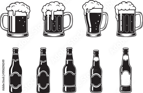 beer bottle and glass