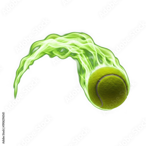Wallpaper Mural Vibrant green tennis ball with smoke effect isolated on transparent background Torontodigital.ca