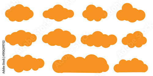 Cloud icon set - vector. cloud symbol in line and glyph style. Vector illustration