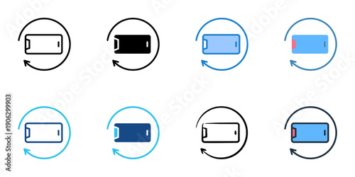 Rotate camera icons set multiple style collection. Editable stroke 
