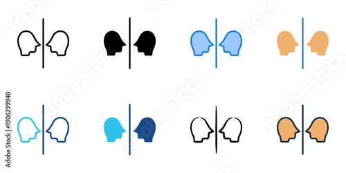 Reflect icons set multiple style collection. Editable stroke 
