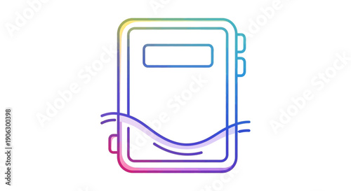 Modern communication device outline with dynamic gradient colors and flowing wireless connection