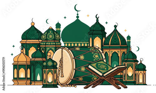 Luxury Ramadan Islamic Ornament Vector Illustration