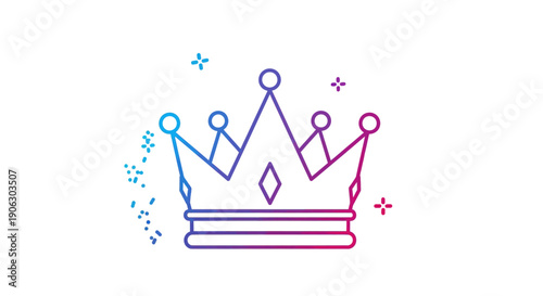 Elegant gradient crown icon representing royalty, success, and luxury in a modern design concept