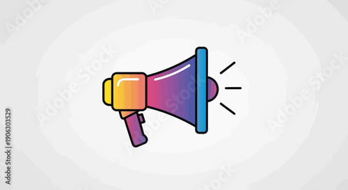 Vibrant gradient megaphone icon for important announcements marketing and effective communication