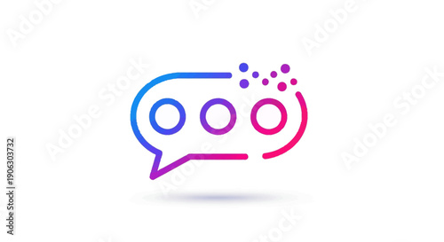 Dynamic gradient chat bubble icon representing digital communication and online messaging technology