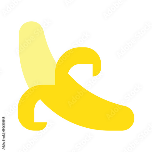 Yellow banana logo design flat icon