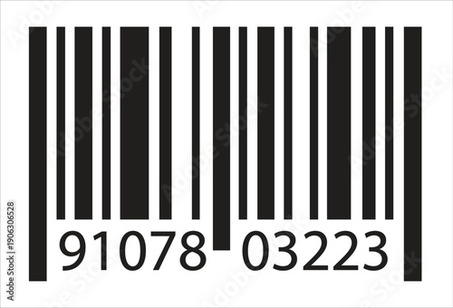 Universal Retail Product Barcode - Standard Black and White Linear UPC Symbol for Inventory Management, E-commerce, and Point of Sale (POS) Systems