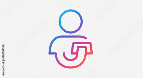 Modern Gradient User Profile Icon Representing Growth and Digital Interaction for Online Platforms