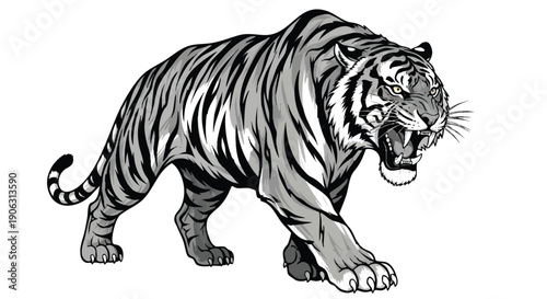 Powerful Tiger Roaring Wild Animal Predator Strength
