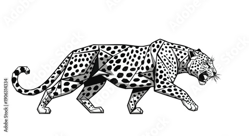 Geometric Leopard Wild Animal Art Illustration Design