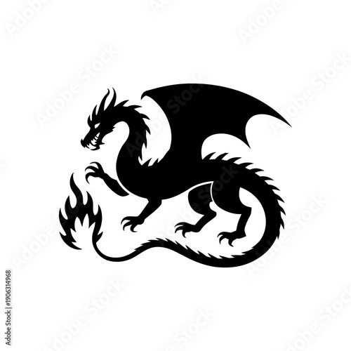 A black screen with a white stylized illustration of a rhinoceros