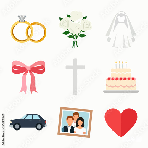 wedding car icons