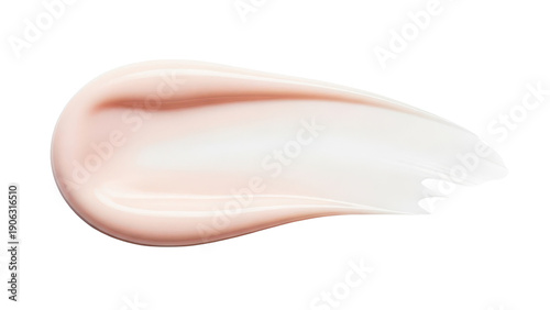 Pink and White Cosmetic Cream Swatch Isolated on White Background