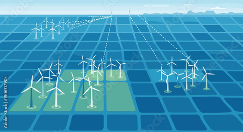 Wind turbines and solar panels renewable energy infrastructure