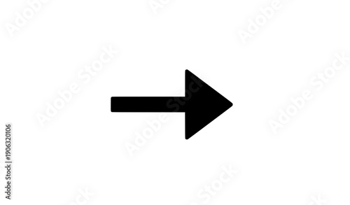 Right arrow vector icon isolated on white background black silhouette flat design