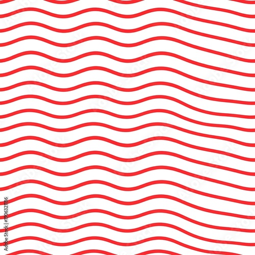 Abstract red wavy lines on white background graphic design