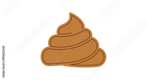 A brown cartoon poop emoji sits isolated on a white background.