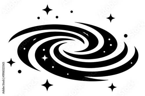 Stylized illustration of a spiral galaxy depicting the universe for astronomy concepts