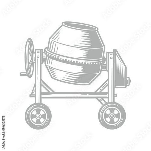 Vintage Style Concrete Mixer Machine for Building and Construction