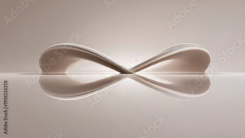 Abstract Love and Unity Concept with Soft Reflections Merging on Mirror Surface in Minimal Composition