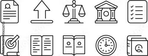 Legal Reconsideration and Case Review Symbols Monochrome