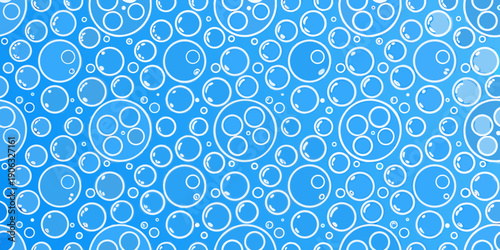 Abstract background of white bubbles on a vibrant blue textured surface