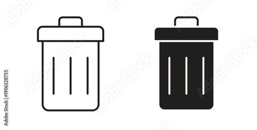 Trash Bin icon element for design projects