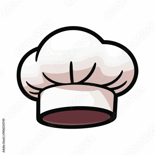 A cartoonish illustration of a chef's hat with shading