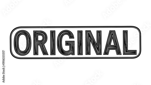 Originality Statement: A sleek, elegant emblem of originality is presented, embodying the concept of something new and authentic.