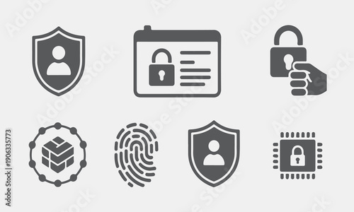 Tableau sur toile Digital identity sovereignty vector silhouettes