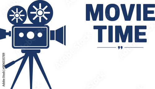 Vintage Camera and Time" Text with Quotation Marks