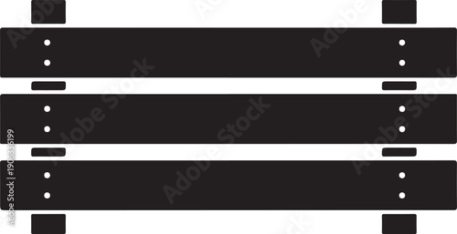 Black metal fence with horizontal bars and white background