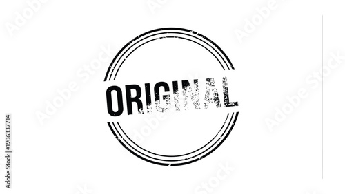 Original Stamp Mark: A circular stamp showcases the word Original as a mark of authenticity and quality, ideal for conveying genuine products and concepts.