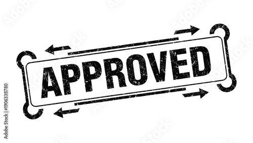 Approved Stamp: A bold stamp indicating approval, symbolizing confirmation, endorsement and validation, suitable for various documents and transactions.