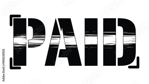 Paid Stamp: Bold text and dynamic brush strokes convey a sense of authority and completion. This image is ready to make a statement about your payment process.