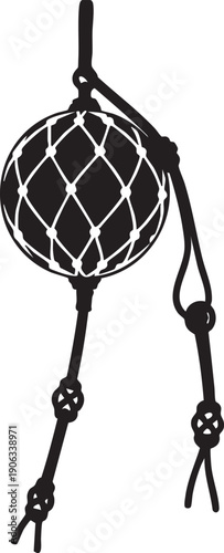 Decorative fishing float (Ukidama) silhouette, a traditional Japanese nautical item.