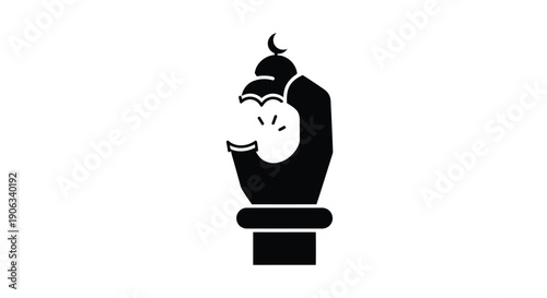 Genie's Hand Holding Magic Lamp with Copy Space