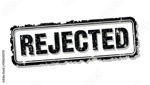Rejected Stamp: A close-up shot captures a rejected rubber stamp, conveying disapproval, denial, or a negative outcome.