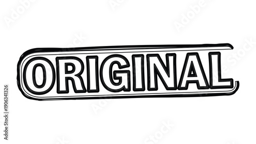 Original Wordmark: A simple yet impactful illustration of the word ORIGINAL presented in a stylized, bold font, symbolizing authenticity and unique character.