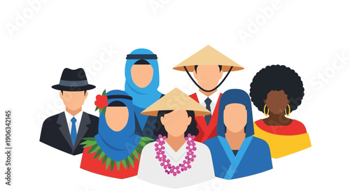 Diverse People Group, Multicultural Society, International Friendship